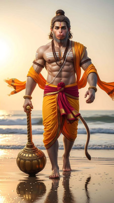 swaroopa 16.5 inch Hanuman ji Sticker Self Adhesive Sticker(Pack of 1)