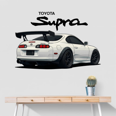 ArtfulDecals 24 inch Adorable Aesthetic SUPRA CAR Wall sticker for your Home decoration Self Adhesive Sticker(Pack of 1)