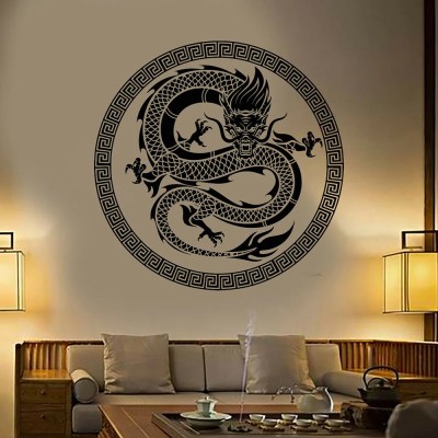 Xskin 42 cm Chinese dragon , Wall Sticker PVC Vinyl Self Adhesive Sticker(Pack of 1)