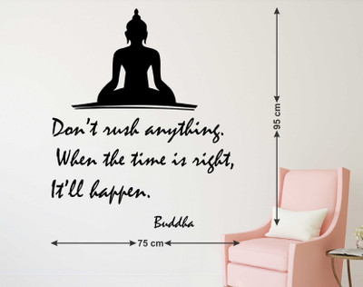 SnappyVinyl 30 cm Buddha wall Self Adhesive Sticker(Pack of 1)