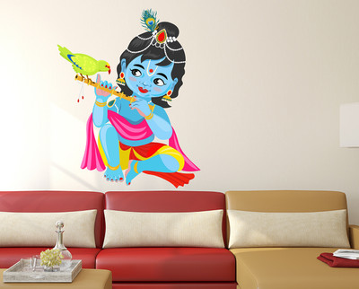 fuzzy 55 cm Krishna Self Adhesive Sticker(Pack of 1)