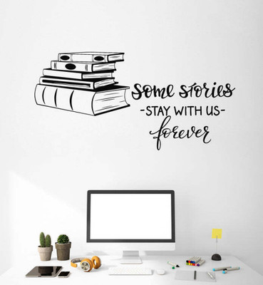 Xskin 55 cm Shop Quote Library Reading Self Adhesive Sticker(Pack of 1)