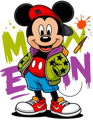 swaroopa 16.5 inch Mickey Mouse Sticker Self Adhesive Sticker(Pack of 1)