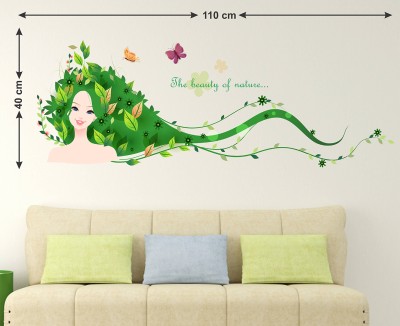 greyline 57 cm Fairy Girl and Quote Girls room wallsticker Self Adhesive Sticker(Pack of 1)
