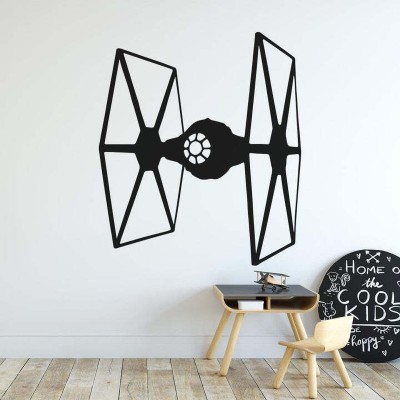 SnappyVinyl 40 cm Star Wars Tie Fighter Self Adhesive Sticker(Pack of 1)