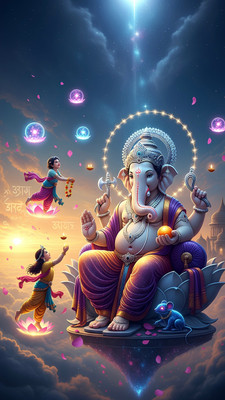 swaroopa 16.5 inch Ganesha Sticker Self Adhesive Sticker(Pack of 1)