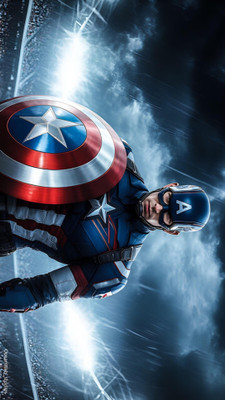 swaroopa 16.5 inch Captain America Sticker Self Adhesive Sticker(Pack of 1)
