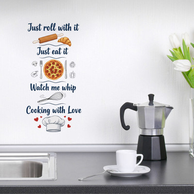 STICKSTAR 70 cm Cooking with Love Kitchen Wall Sticker Self Adhesive Sticker(Pack of 1)