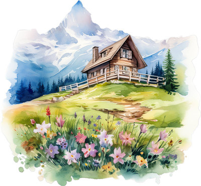 SoFFXia 18 inch Colorful Garden Lawns Nature Designs Wall Stickers for Home, Hall EDD_WS_19500 Self Adhesive Sticker(Pack of 1)