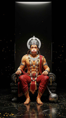 swaroopa 16.5 inch Hanuman ji Sticker Self Adhesive Sticker(Pack of 1)