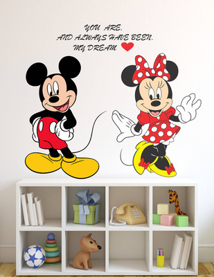 HAPPYSTICKY 70 cm Micky Mouse Removable Sticker(Pack of 1)