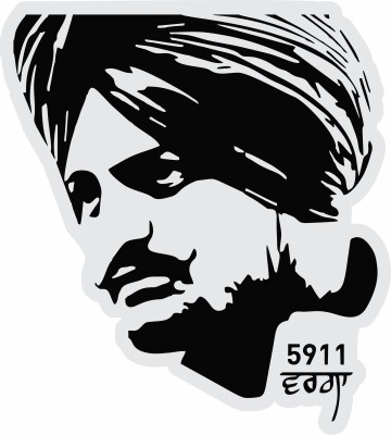 The Printpack 15 cm Apna Sidhu Moose Wala Bike Self Adhesive Sticker(Pack of 1)