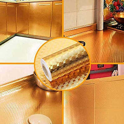 Rathod Mega Mart Foils Abstract Gold Wallpaper(L x W: 200 cm x 60 cm)