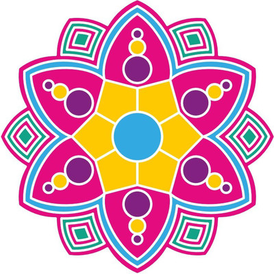 Galaxy Design 50.8 cm L_RANGOLI_A34 Self Adhesive Sticker(Pack of 1)