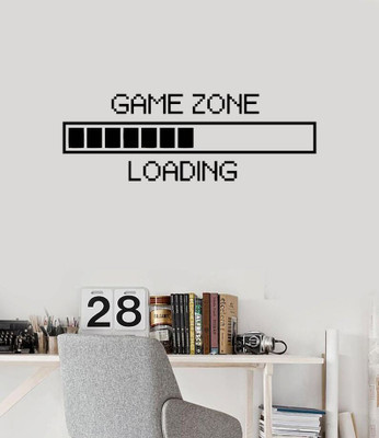 SnappyVinyl 20 cm Children's Game Zone Loading Gamer Computer Game Play Wall Sticker PVC Vinyl Self Adhesive Sticker(Pack of 1)