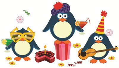 WALLARSH 57 cm Lets celebrate Self Adhesive Sticker(Pack of 1)