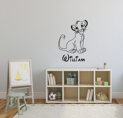 SnappyVinyl 75 cm Custom Name Simba Wall Self Adhesive Sticker(Pack of 1)