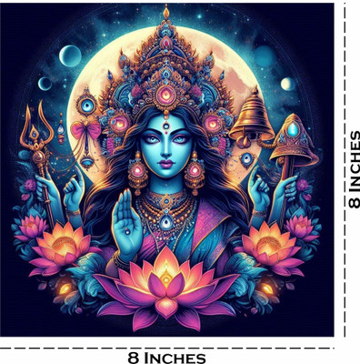 voorkoms 8 inch Maa Mahakali Wall Sticker Poster For Home, House, Living Room 8x8 Inches Self Adhesive Sticker(Pack of 1)