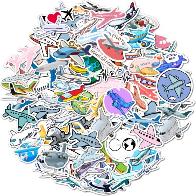 Obita 7 cm ED_Airplane Reusable Sticker(Pack of 50)