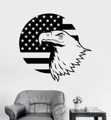 Xskin 27 cm Bald Eagle Flag Patriotic Self Adhesive Sticker(Pack of 1)