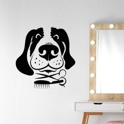 SnappyVinyl 27 cm Dog Wall Sticker PVC Vinyl Self Adhesive Sticker(Pack of 1)