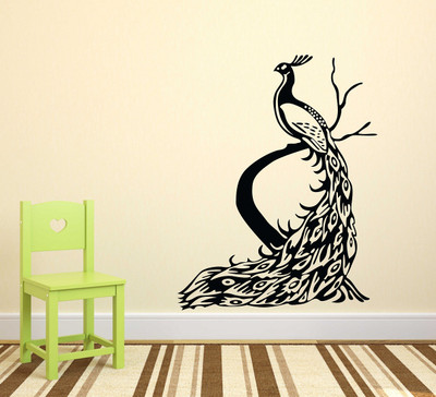Littlebuds 70 cm Peacock Wallsticker Removable Sticker(Pack of 1)