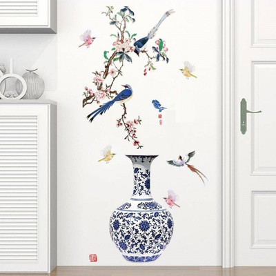 SmartWindow 60 cm Flower Pot Design Peel and Stick Self Adhesive Wall Sticker (60cm x 90cm) Self Adhesive Sticker(Pack of 1)