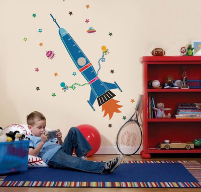 walkart 1 cm rocket launching in your kids room Removable Sticker(Pack of 1)