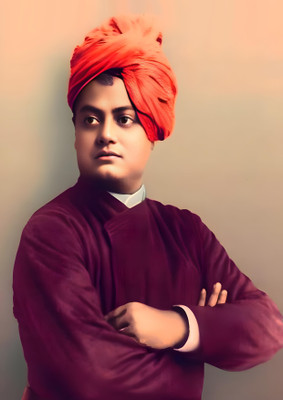 Dumdic 30 cm Swami Vivekanandar A4 Strong Self Adhesive Sticker(Pack of 1)