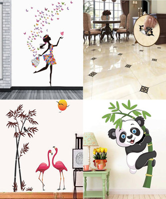 GharKraft 90 cm Set of 4 - 148 Self Adhesive Sticker(Pack of 4)