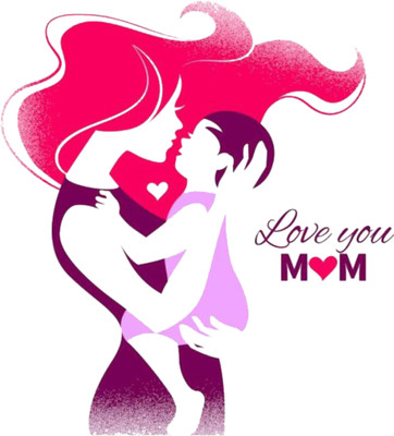 Epithet Studio 58 cm happy mothers day multicolor for wall for home décor ( 58 cm X 64cm) Self Adhesive Sticker(Pack of 1)