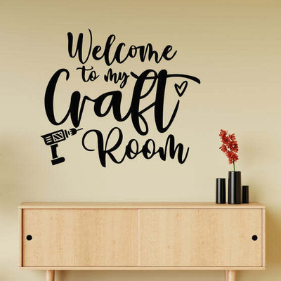 SnappyVinyl 27 cm Phrase Welcome To My Craft Self Adhesive Sticker(Pack of 1)