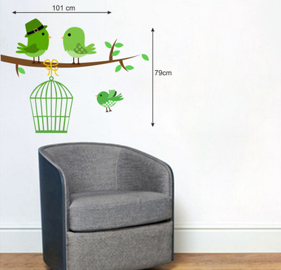 Aashrut decor 79 cm Love birds wall sticker Wall decal Self Adhesive Sticker(Pack of 1)