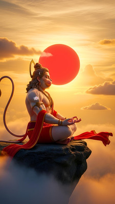 swaroopa 16.5 inch Hanuman Ji sticker Self Adhesive Sticker(Pack of 1)