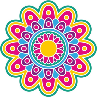 Galaxy Design 50.8 cm L_RANGOLI_A33 Self Adhesive Sticker(Pack of 1)