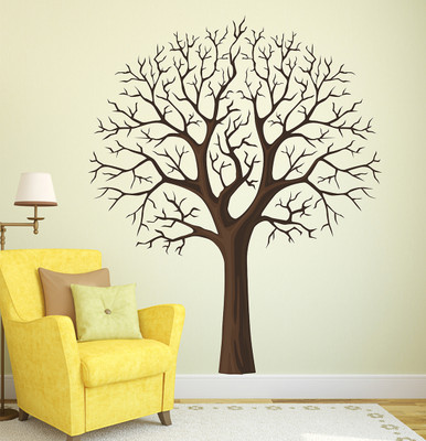 MIIKOR 100 cm Tree | Non-Reusable Stickers Self Adhesive Sticker(Pack of 1)