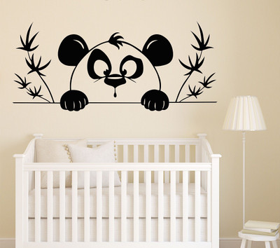 WALLARSH 80 cm Cute Panda Self Adhesive Sticker(Pack of 1)