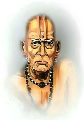 Dumdic 30 cm Spirit Of Swami Samartha A4 Strong Self Adhesive Sticker(Pack of 1)