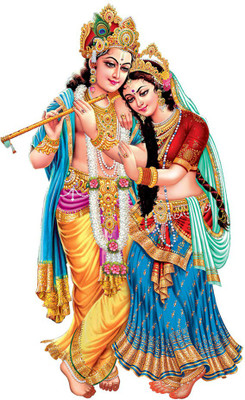 Masstone 60 cm Lord Radha Krishna Religious God Wall Sticker Self Adhesive Sticker(Pack of 1)