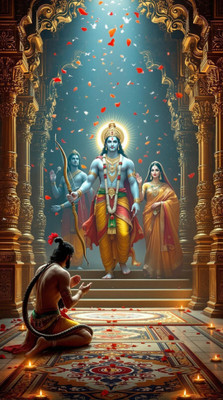 swaroopa 16.5 inch shri ram raghav A3 size non tearable sticker Self Adhesive Sticker(Pack of 1)