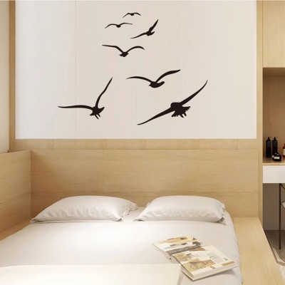 SnappyVinyl 19 cm HonC A flock of seabirds Wall Stickers Self Adhesive Sticker(Pack of 1)