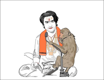 Vijaya enterprises 85 cm Bageshwar maharaj controversy Self Adhesive sticker size (91x85 cm ) Self Adhesive Sticker(Pack of 1)