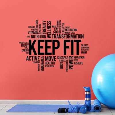 SnappyVinyl 27 cm Keep Fit Wall Sticker PVC Vinyl Self Adhesive Sticker(Pack of 1)