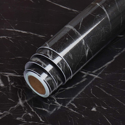 DUDHAT EXPORT 200 cm BLACK MARBLE Self Adhesive Sticker(Pack of 1)