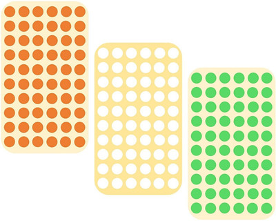 BlackDreams 1.2 cm 1800Pcs 12mm (0.5 inch) Dots Sticker Round Circle Blank Labels TRIRANGA Color Self Adhesive Sticker(Pack of 1800)