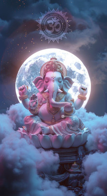 swaroopa 16.5 inch Shri Ganesha A3 size non tearable sticker Self Adhesive Sticker(Pack of 1)