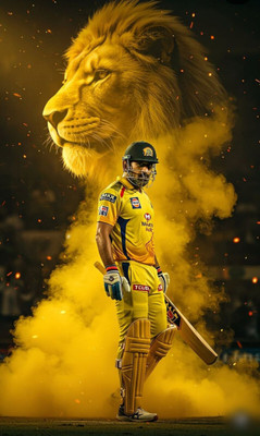swaroopa 16.5 inch Mahendra Singh Dhoni Thala Sticker Self Adhesive Sticker(Pack of 1)