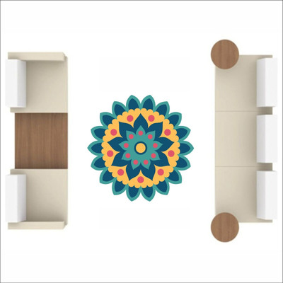 SR ENTERPRISE 30 cm Diwali Rangoli Sticker Self Adhesive Sticker(Pack of 1)