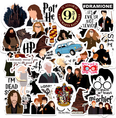 CrackPunk 2.5 inch Magical Harry Potter Vinyl Laptop, Phone, Guitar Stickers Durable, Waterproof Self Adhesive Sticker(Pack of 50)