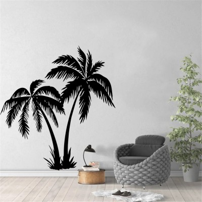 SnappyVinyl 42 cm Coconut Tree Self Adhesive Sticker(Pack of 1)